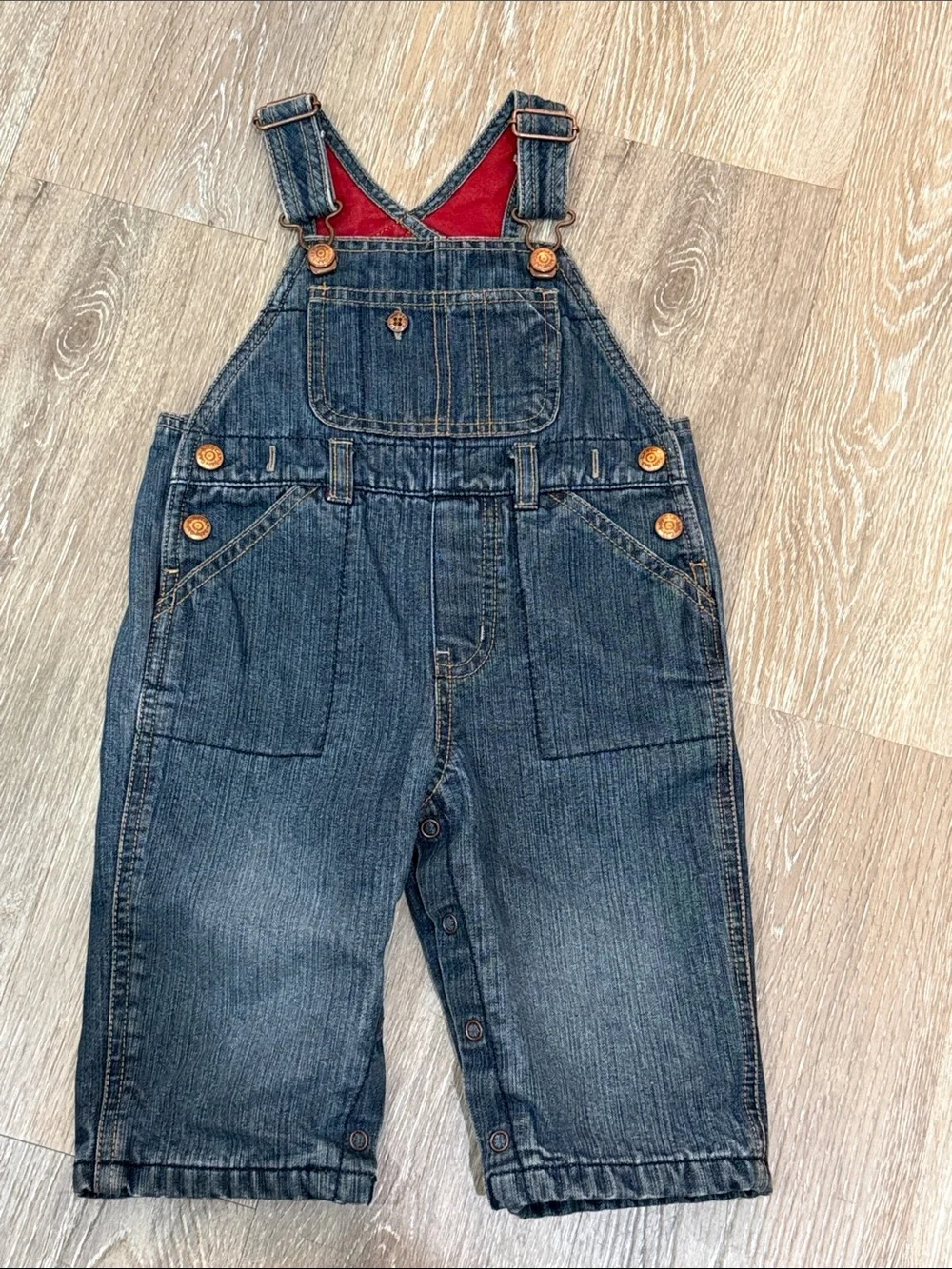 Vintage babyGap Baby Boy Fully Lined Denim Overalls 6-12 Months